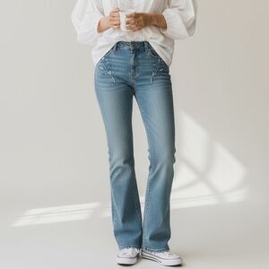 🌻Vintage Jill Stuart Women’s Y2K Rose Embroidered Bootcut Jeans Size 8